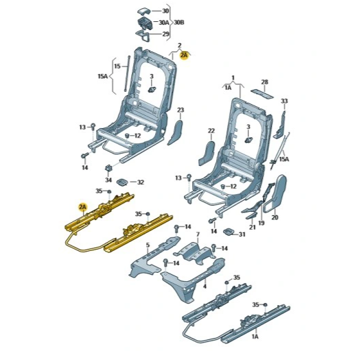 new audi q7 4l rear right seat guide rail 4l0883188 original