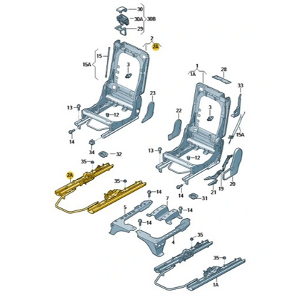 new audi q7 4l rear right seat guide rail 4l0883188 original