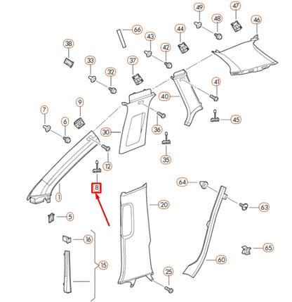 NEW VOLKSWAGEN GOLF MK5 PILLAR TRIM WITH EMBLEM 1K5853437Y20 ORIGINAL