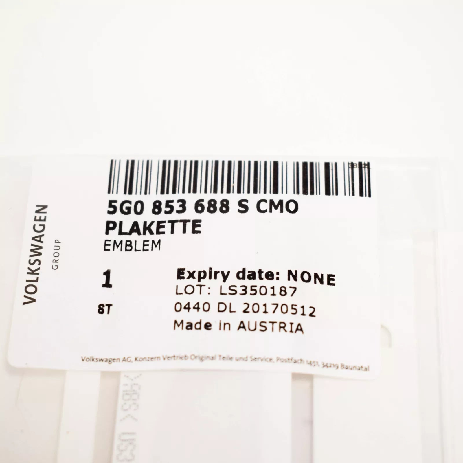 NEW VW GOLF MK7 GTI R32 RIGHT SIDE WING EMBLEM BADGE 5G0853688SCMO ORIGINAL