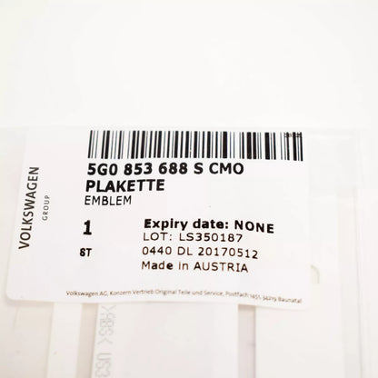 NEW VW GOLF MK7 GTI R32 RIGHT SIDE WING EMBLEM BADGE 5G0853688SCMO ORIGINAL