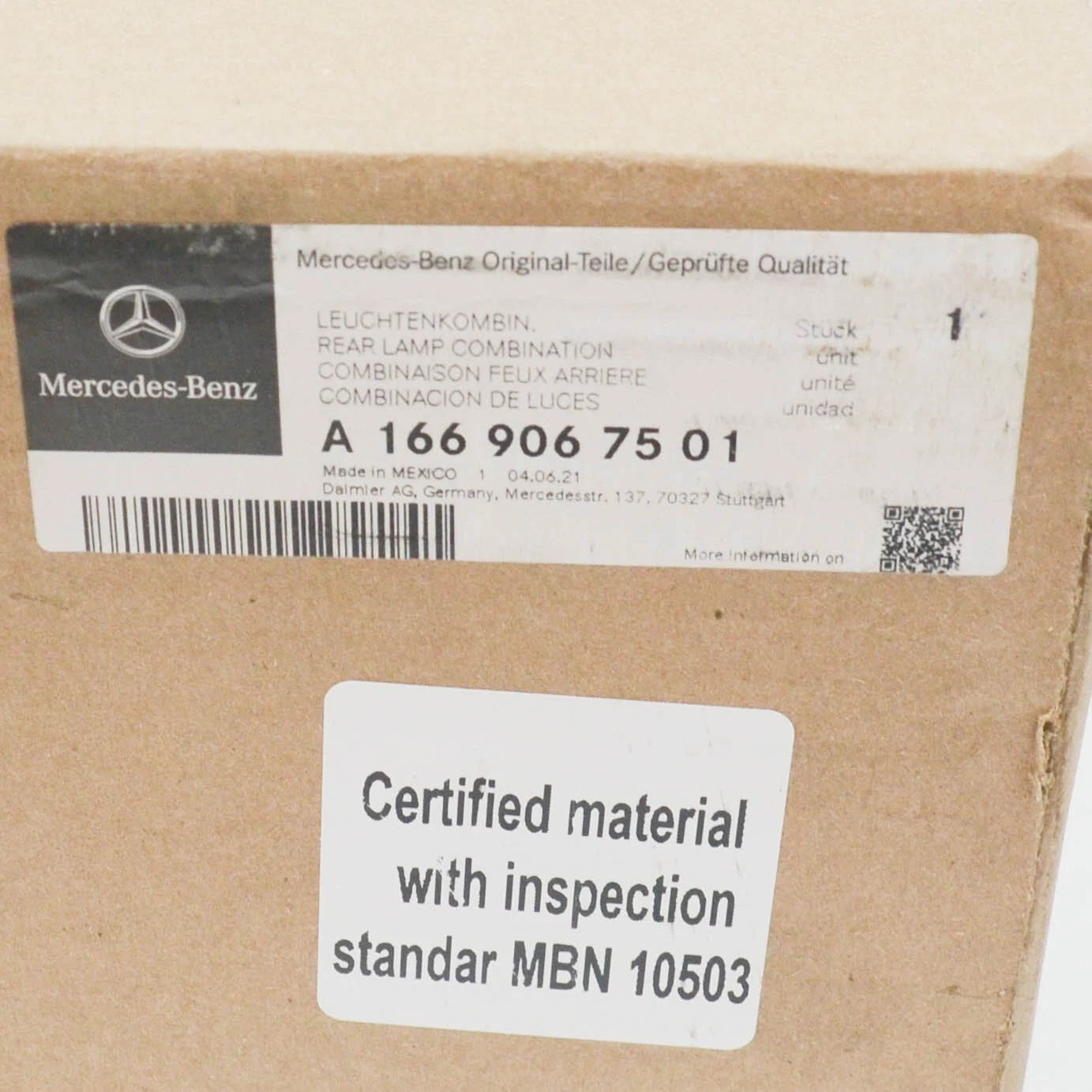 NEW MERCEDES-BENZ GL-CLASS X166 REAR LEFT TAILLIGHT A1669067501