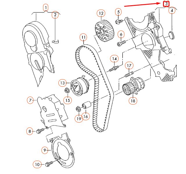 NEW AUDI A3 8P TIMING BELT COVER 045109145H ORIGINAL