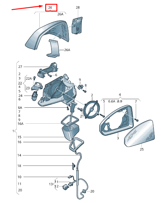 new audi q5 fy front left door mirror cap 80a857527 gru 80a857527gru original