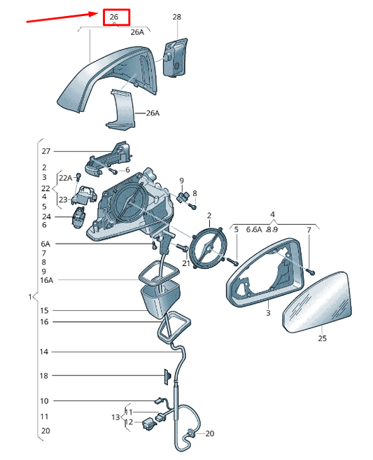 new audi q5 fy front left door mirror cap 80a857527 gru 80a857527gru original
