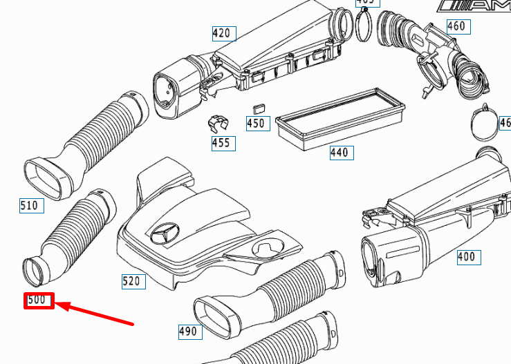 NEW MERCEDES-BENZ MLW163 RIGHT AIR CLEANER HOSE A1120941482 ORIGINAL