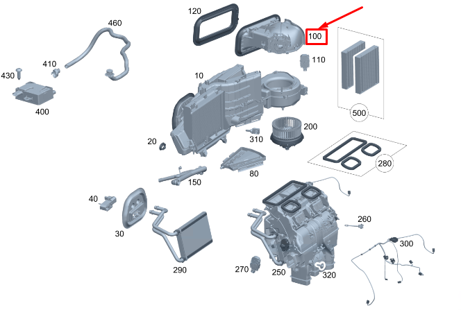 new mercedes-benz eqs v297 air intake housing lhd a2978301201 original