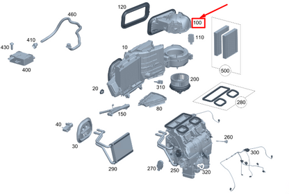new mercedes-benz eqs v297 air intake housing lhd a2978301201 original