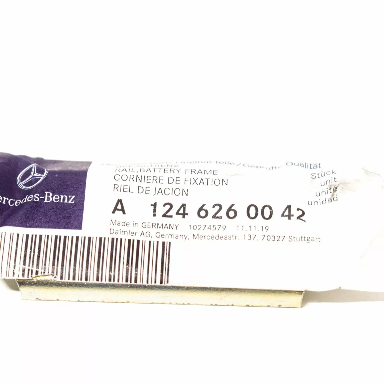 NEW MERCEDES-BENZ E W124 BATTERY HOLD DOWN PLATE A1246260042 ORIGINAL