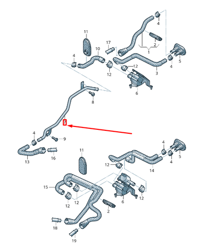new audi a6 avant c7 engine coolant pipe 4g0819377m original