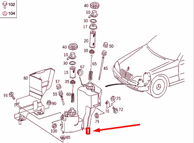 NEW MERCEDES-BENZ S W220 ACTIVE BODY CONTROL OIL TANK A2203200314 ORIGINAL