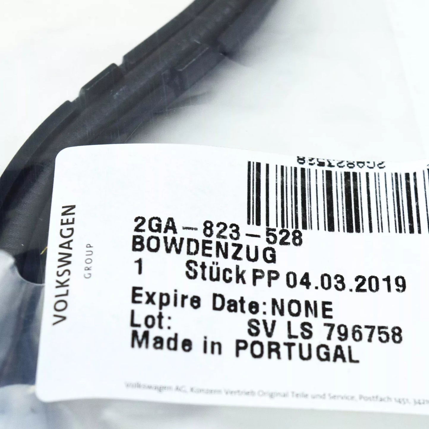 NEW VOLKSWAGEN T-ROC BONNET HOOD LID LOCK CABLE 2GA823528 ORIGINAL