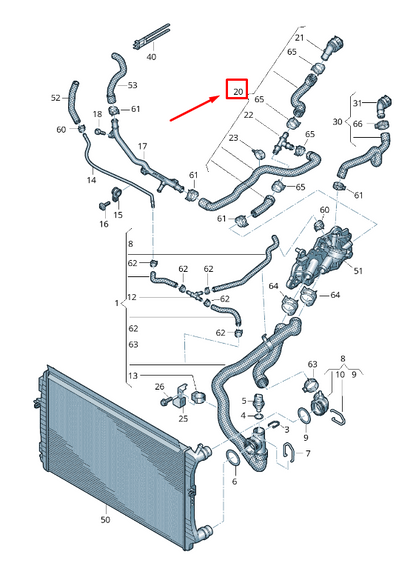 new vw t-cross c1 coolant hose with quick release coupling 2q0122073h original