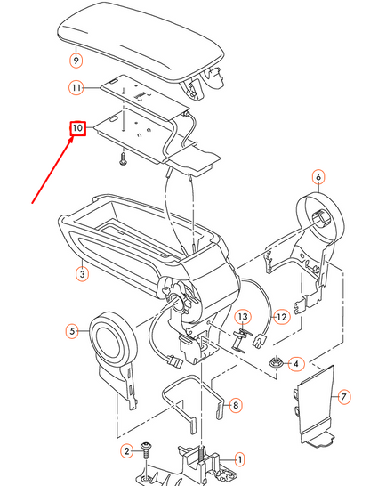 NEW AUDI A1 8X ARMREST INSERT 8X0864981 ORIGINAL