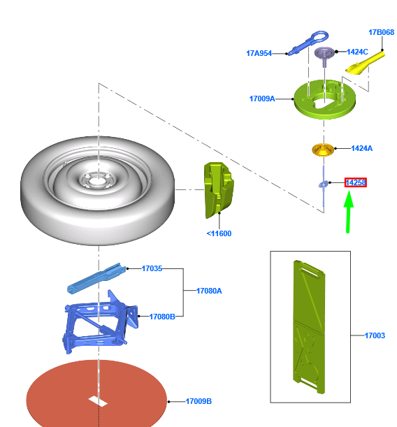 new ford fiesta mk7 lifting jack retainer e1bc-17a012-bb 2145020 original