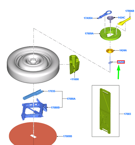 new ford fiesta mk7 lifting jack retainer e1bc-17a012-bb 2145020 original