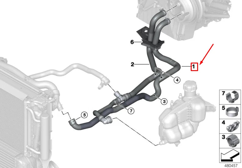 NEW BMW 2 ACTIVE TOURER F45 COOLANT SUPPLY HOSE 64219250566 9250566 ORIGINAL