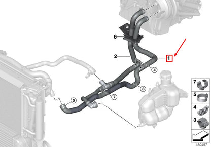 NEW BMW 2 ACTIVE TOURER F45 COOLANT SUPPLY HOSE 64219250566 9250566 ORIGINAL