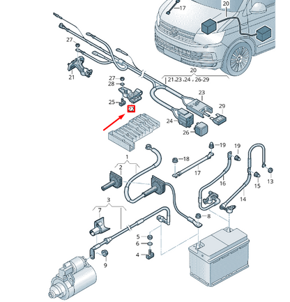 NEW VW TRANSPORTER VI T6 EARTH LINE TERMINAL CLAMP 1J0915137B ORIGINAL