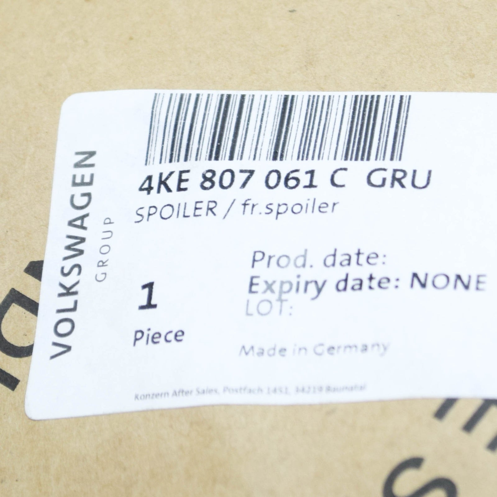 NEW AUDI E-TRON GE FRONT LEFT BUMPER SPOILER 4KE807061CGRU ORIGINAL