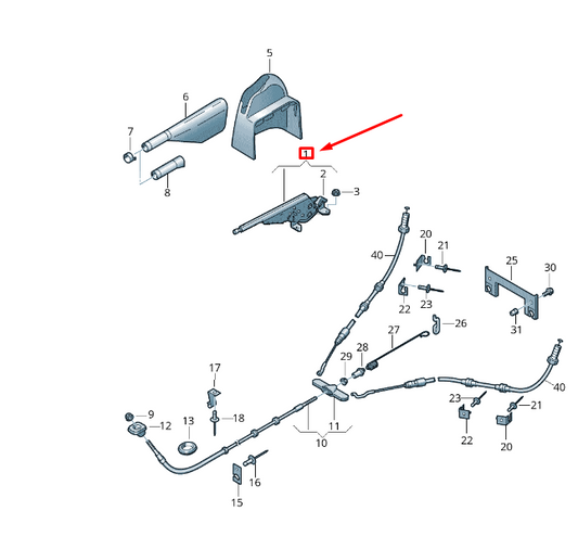 new vw transporter vi t6 handbrake handle lever lhd 7e1711301r original