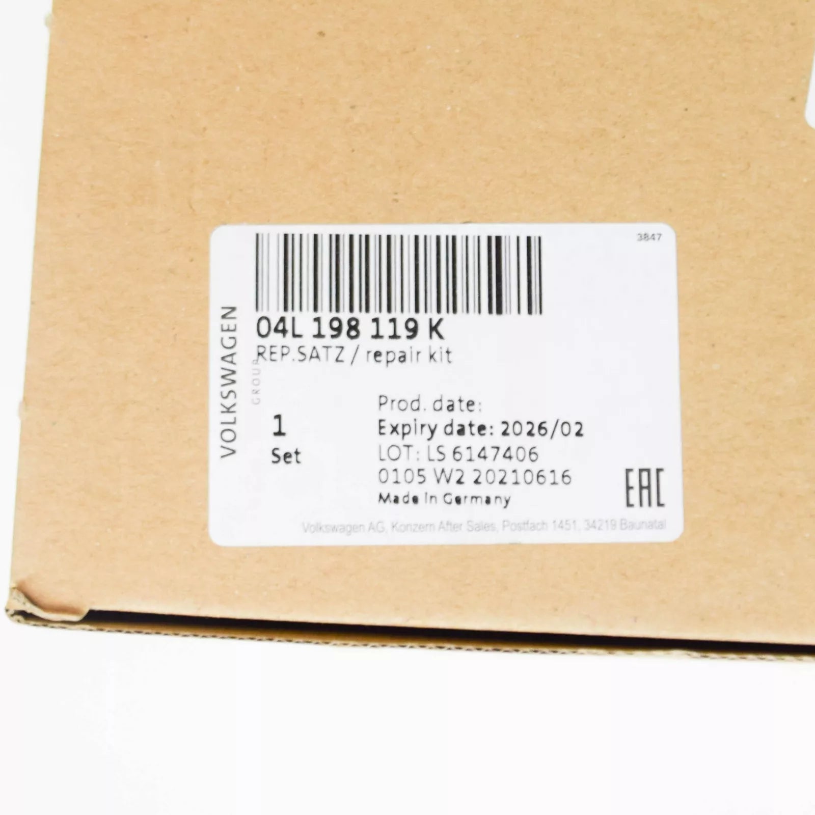 NEW VOLKSWAGEN ARTEON 3H7 TOOTHED BELT REPAIR KIT 04L198119K ORIGINAL