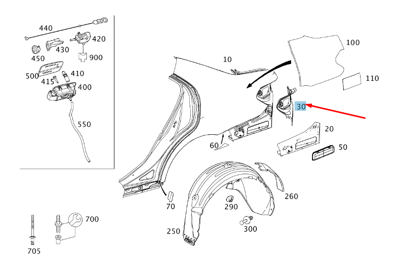 new mercedes-benz e w212 rear right tail lamp mount a2126300489 original
