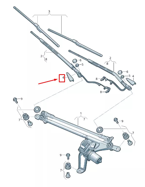 NEW AUDI Q7 4M FRONT LEFT WIPER ARM COVER CAP RHD 4M8955737A1P9