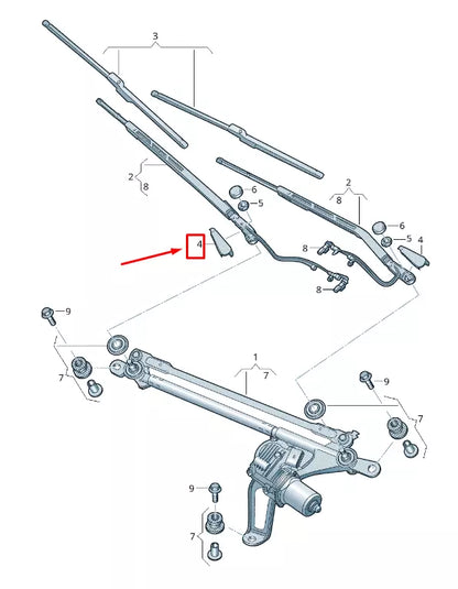 NEW AUDI Q7 4M FRONT LEFT WIPER ARM COVER CAP RHD 4M8955737A1P9
