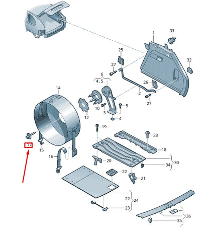 NEW VW TOUAREG 7P MK2 SPARE WHEEL SECURING ELEMENT 7P5864453