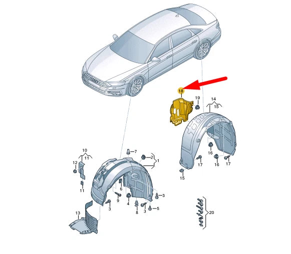 NEW AUDI A8 4N D5 REAR LEFT WHEEL HOUSING ACCESS COVER 4N0810161B ORIGINAL