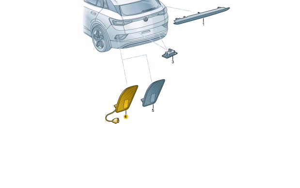 NEW VOLKSWAGEN ID.4 E21 REAR LEFT FOG LIGHT REFLECTOR RHD 11B945701A ORIGINAL