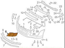 NEW AUDI R8 FRONT BUMPER LEFT GRILLE 42080767901C 420807679 01C 2015 ORIGINAL