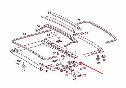 NEW MERCEDES-BENZ S W126 ROOF RIGHT TRANSPORT BRIGDE ANGLE A1267801612 ORIGINAL