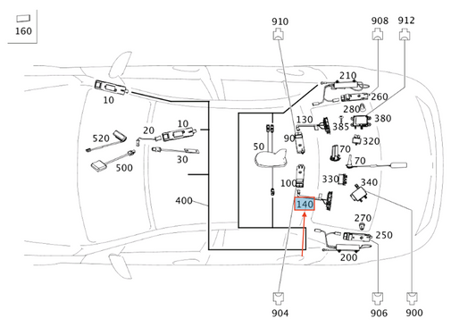new mercedes-benz c w204 antenna left contact bank a2048270448 original