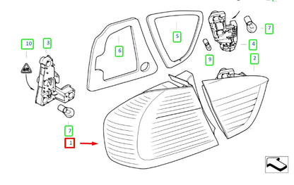 NEW BMW 3 E90 REAR BUMPER RIGHT SIDE PANEL TAIL LIGHT 63216937458 ORIGINAL