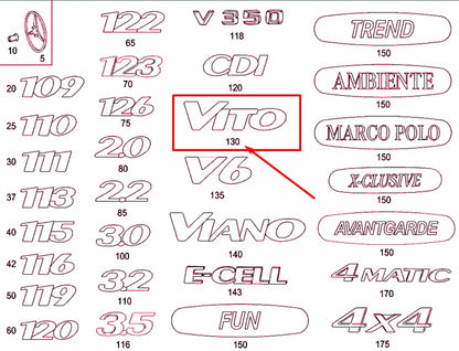 NEW MERCEDES-BENZ VITO W639 REAR EMBLEM NAME PLATE BAGDE A6398171400