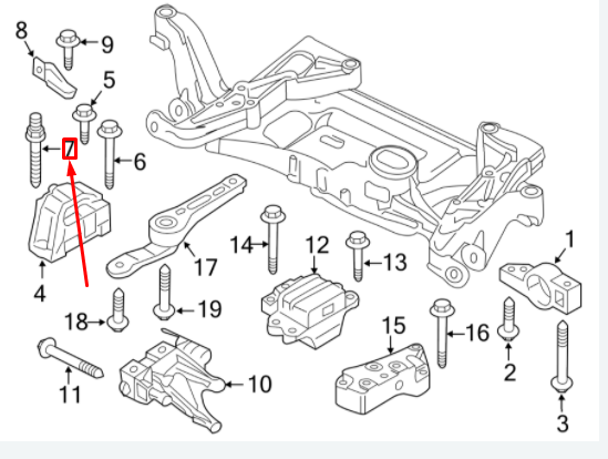 new volkswagen beetle a5 motor mount bolt n91029602 original