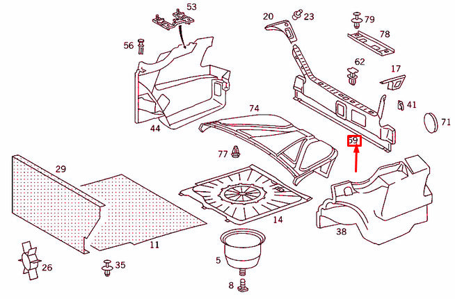 Genuine Mb E W124 Luggage Compartment Bottom Panelling A1246942425 Original