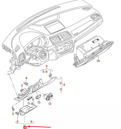 NEW AUDI Q3 8U FRONT LEFT DASH STORAGE BOX LHD 8U1863300BBA4 ORIGINAL