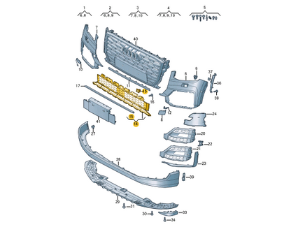 new audi q2 front bumper center lower grille 81a807647aru6 original