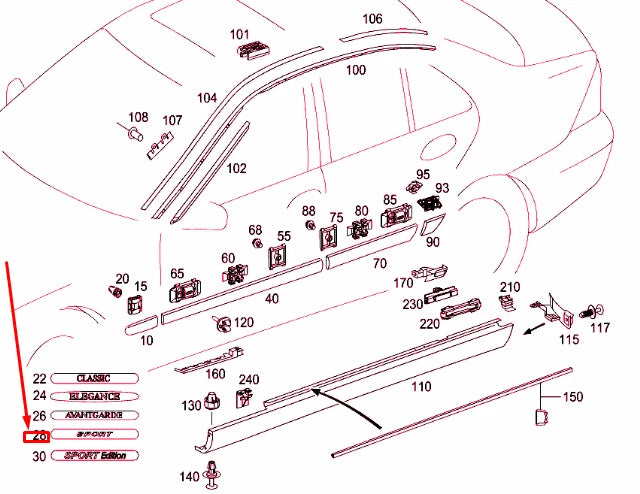 NEW MERCEDES-BENZ C W203 FRONT FENDER INFORMATION LABEL A2118175020 ORIGINAL