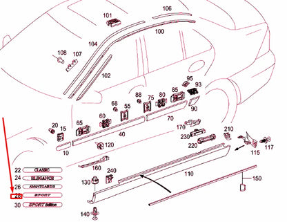 NEW MERCEDES-BENZ C W203 FRONT FENDER INFORMATION LABEL A2118175020 ORIGINAL