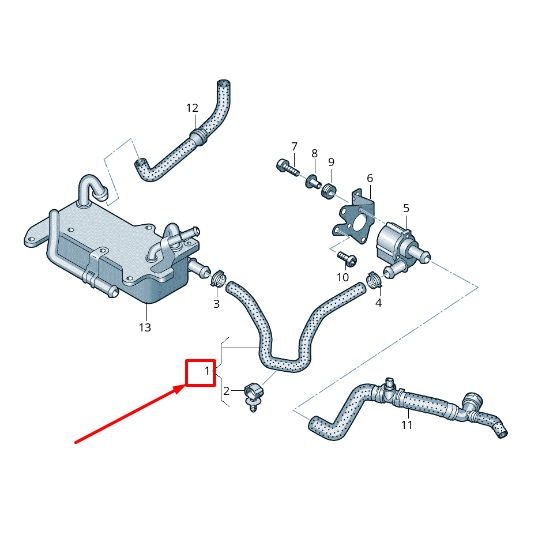 NEW VW TOUAREG CR ENGINE COOLANT HOSE 4M0122448L ORIGINAL