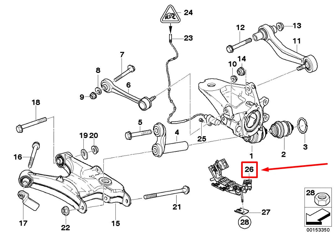 NEW BMW X5 E53 RIGHT BRAKE HOSE HOLDER 34301166230 1166230 ORIGINAL
