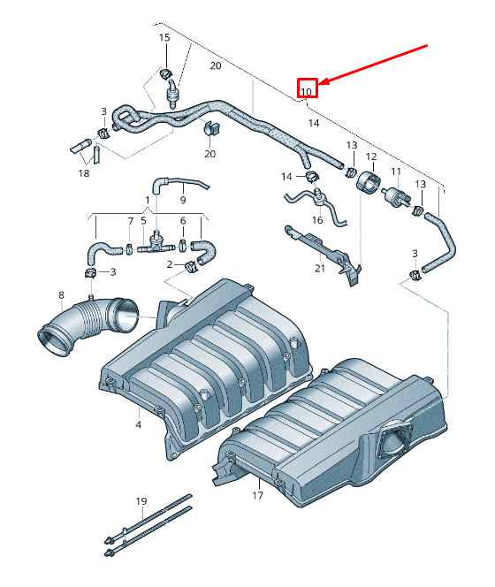 new audi a8 4h fuel hose with vent hose 07p133986e original