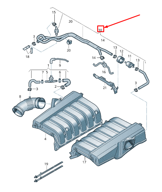 new audi a8 4h fuel hose with vent hose 07p133986e original