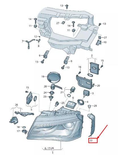 NEW AUDI A8 4H FRONT RIGHT HEADLIGHT SEALING FRAME 4H0941192A