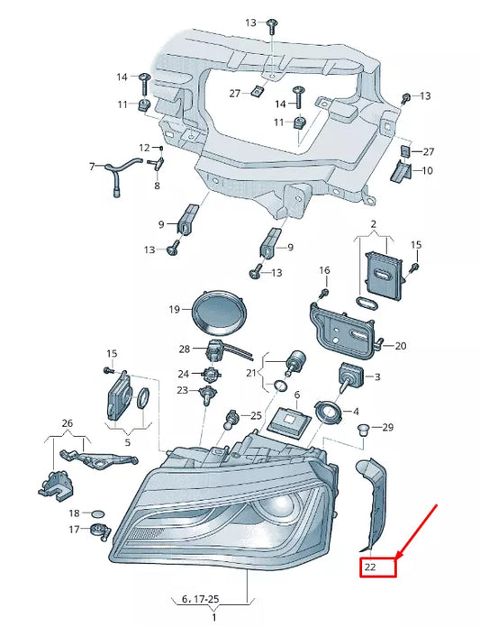 NEW AUDI A8 4H FRONT RIGHT HEADLIGHT SEALING FRAME 4H0941192A