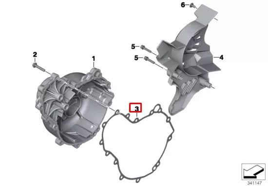 NEW BMW K70 F 700 GS ENGINE GOUSING COVER GASKET RIGHT 11147670688 ORIGINAL
